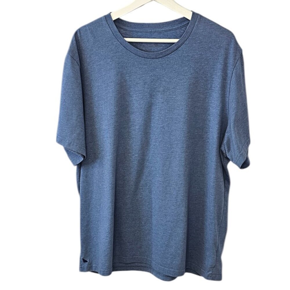 UNTUCKit Mens Short Sleeve Crew Neck Cotton T-Shirt, Basic, Blue, Size XXL